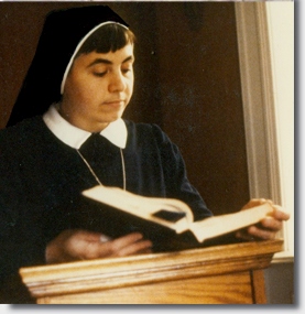 Sister reading from Scripture