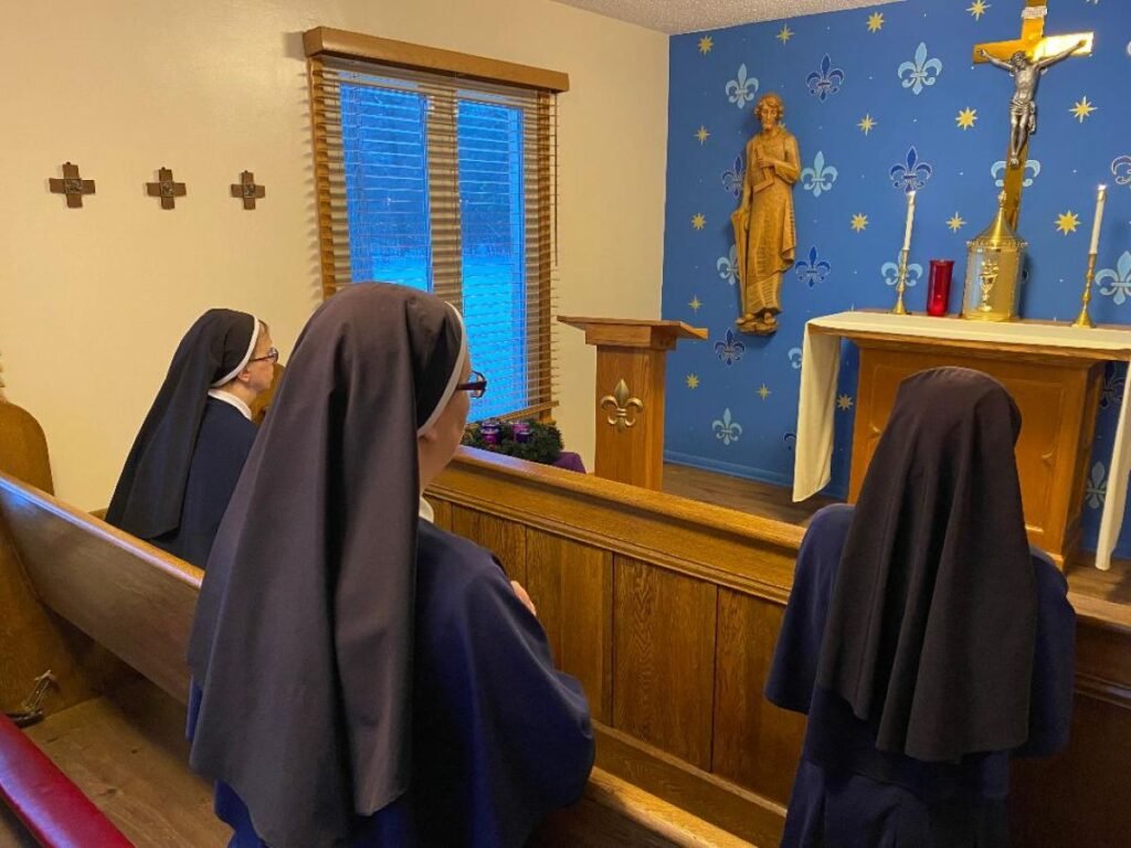 The Chapel with an Advent Wreath (no poinsettias yet:)