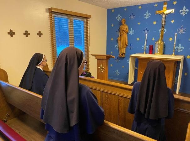 Sisters Praying in the Chapel at Our Lady of Providence Convent in Warren, OH